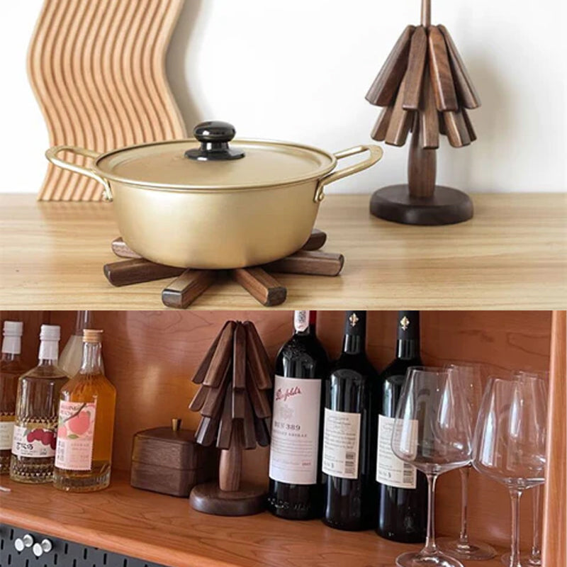 Ensemble de Dessous de Plat en Bois de Noyer Noir 8