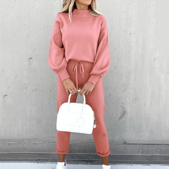Ensemble de Jogging Femme Confortable et Élégant à Manches Bouffantes 1