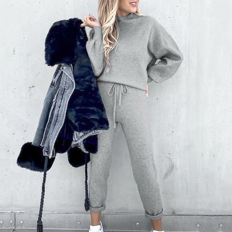 Ensemble de Jogging Femme Confortable et Élégant à Manches Bouffantes 2
