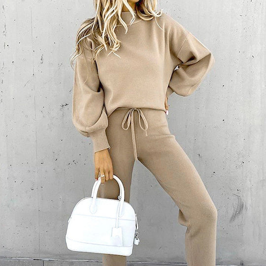Ensemble de Jogging Femme Confortable et Élégant à Manches Bouffantes 4