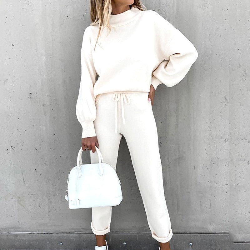 Ensemble de Jogging Femme Confortable et Élégant à Manches Bouffantes 6