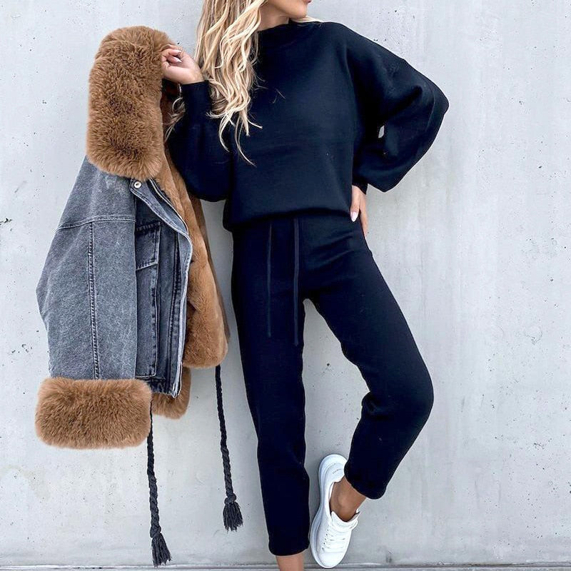 Ensemble de Jogging Femme Confortable et Élégant à Manches Bouffantes 7