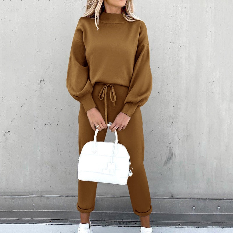Ensemble de Jogging Femme Confortable et Élégant à Manches Bouffantes 8