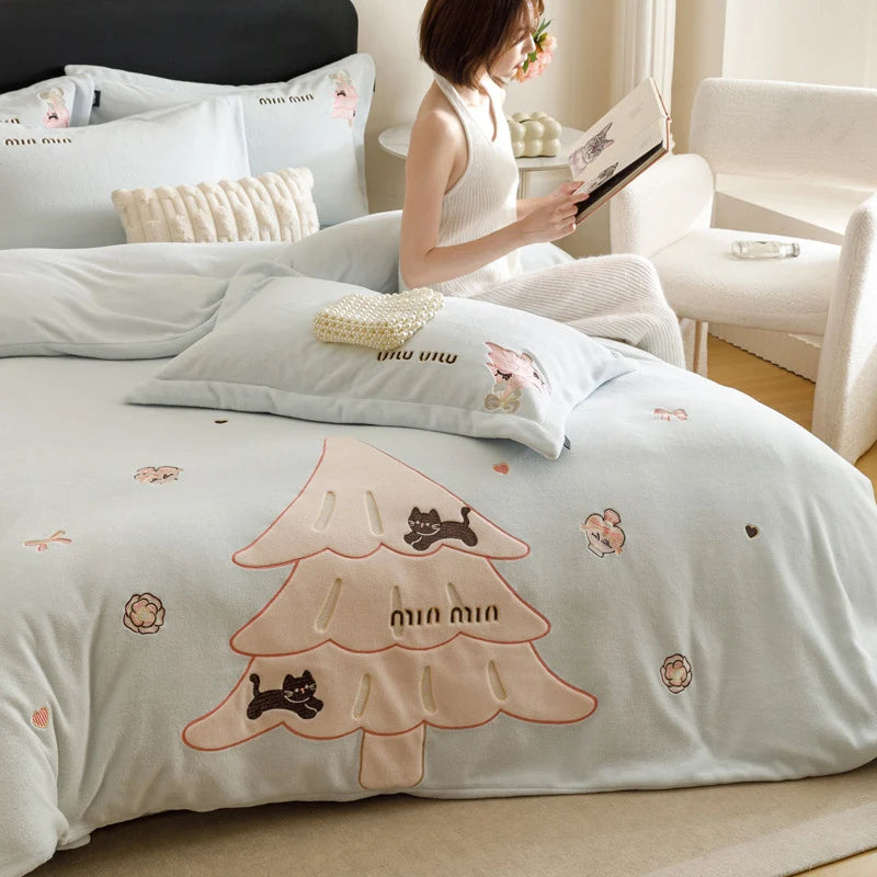 Ensemble de Literie Femme Motif Noël Douillet 4 Pièces 0