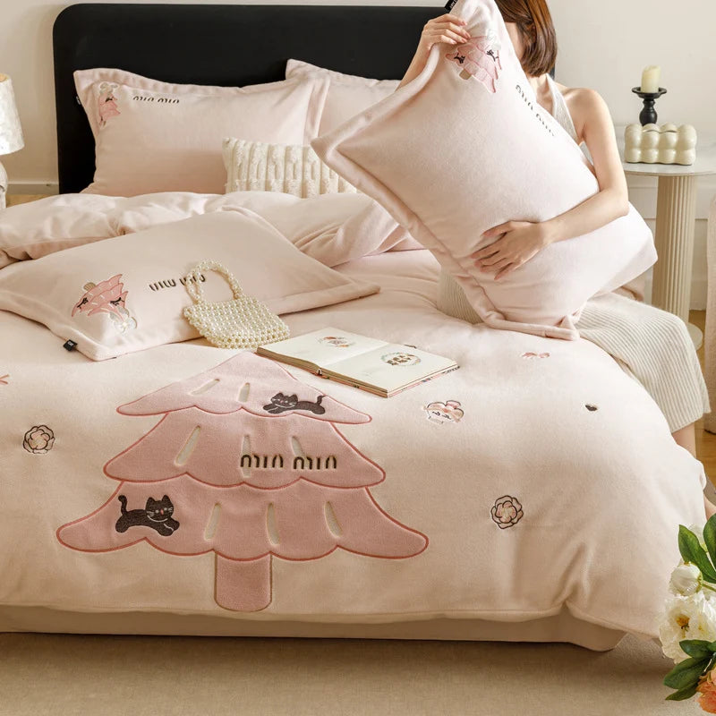 Ensemble de Literie Femme Motif Noël Douillet 4 Pièces 1
