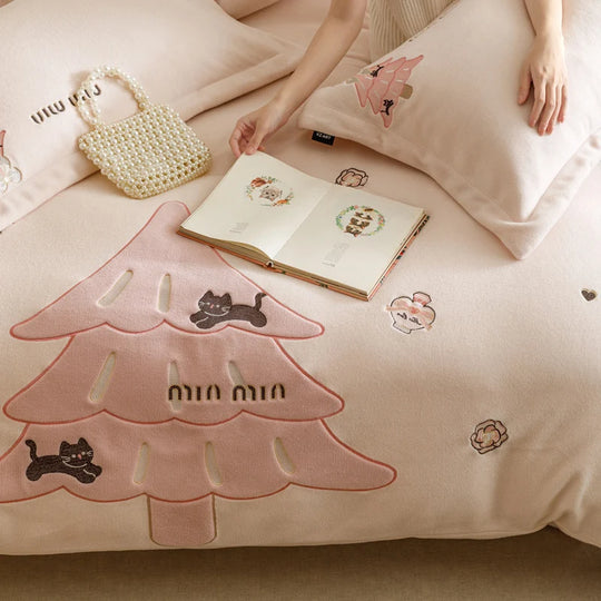 Ensemble de Literie Femme Motif Noël Douillet 4 Pièces 4
