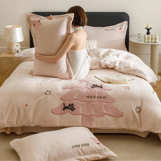 Ensemble de Literie Femme Motif Noël Douillet 4 Pièces 5