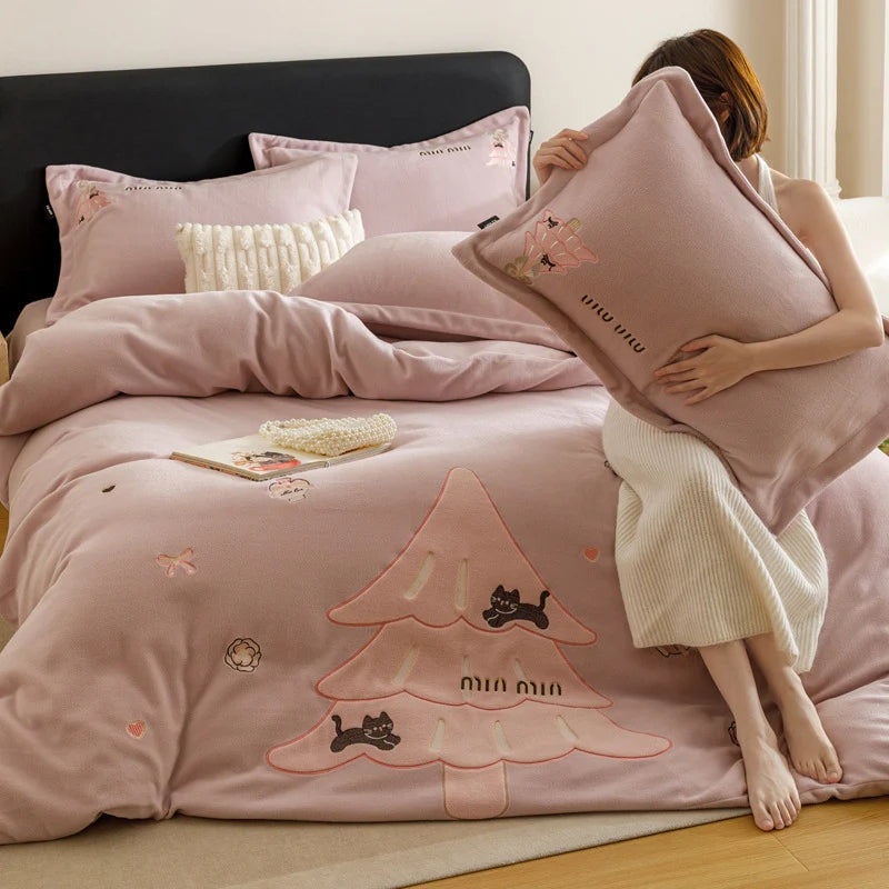 Ensemble de Literie Femme Motif Noël Douillet 4 Pièces 7