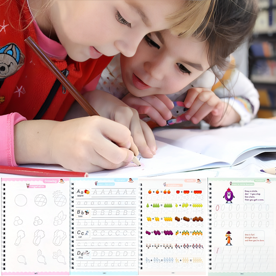 Ensemble de Livres de Traçage pour Enfants - Alphabet, Chiffres, Mathématiques, Dessin 1