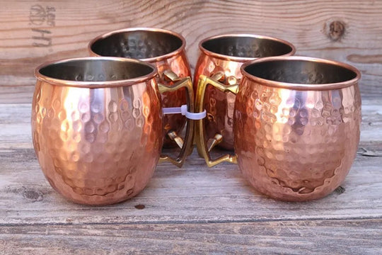 Ensemble de Mugs en Cuivre Martelé pour Boissons Froides 1