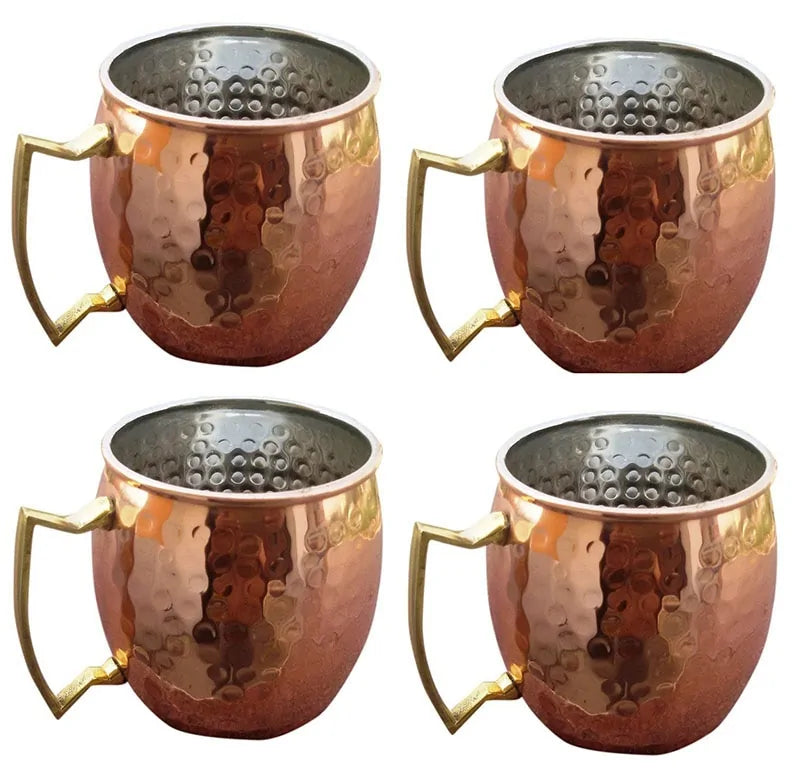 Ensemble de Mugs en Cuivre Martelé pour Boissons Froides 3