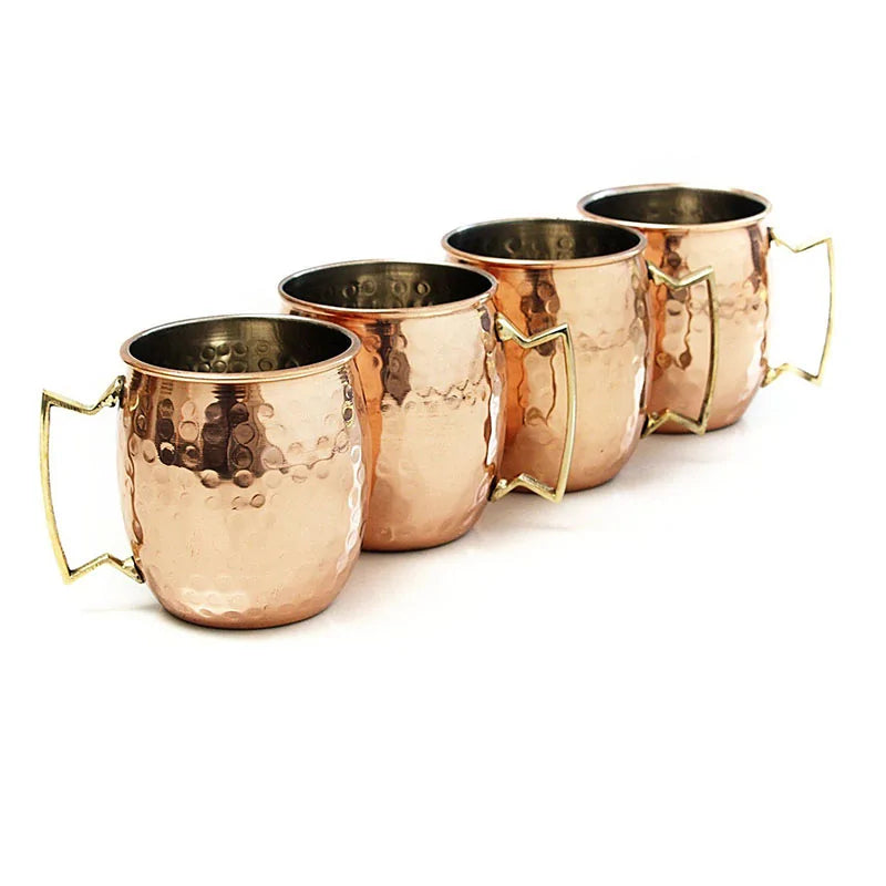 Ensemble de Mugs en Cuivre Martelé pour Boissons Froides 4