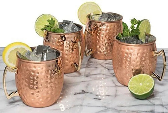 Ensemble de Mugs en Cuivre Martelé pour Boissons Froides 5
