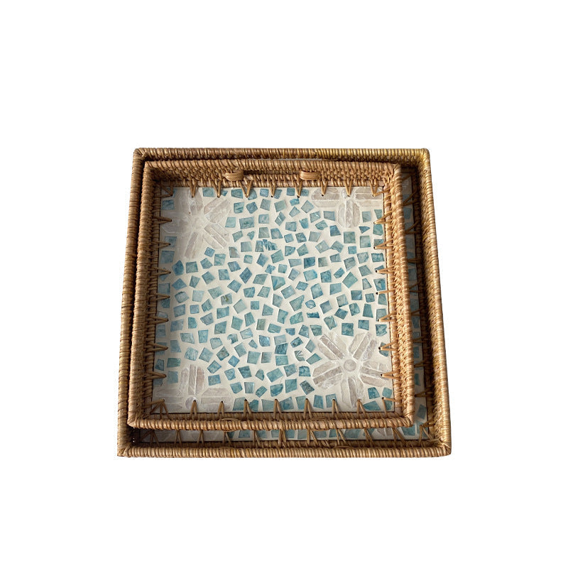 Ensemble de Plateaux de Service Décoratifs en Mosaïque 0