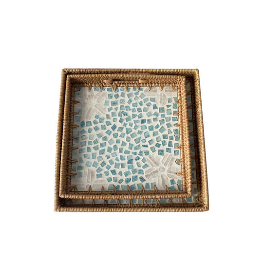 Ensemble de Plateaux de Service Décoratifs en Mosaïque 0