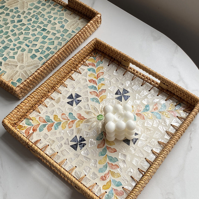 Ensemble de Plateaux de Service Décoratifs en Mosaïque 3