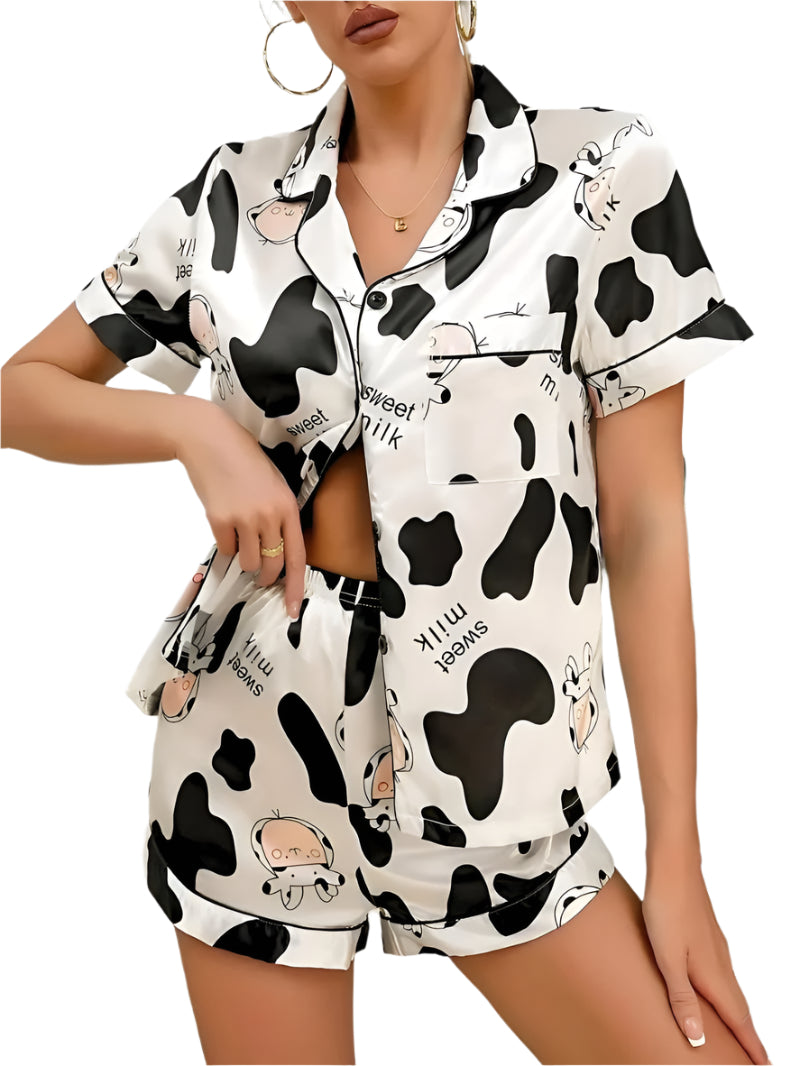 Ensemble de Pyjama Satin Femme Chic 0