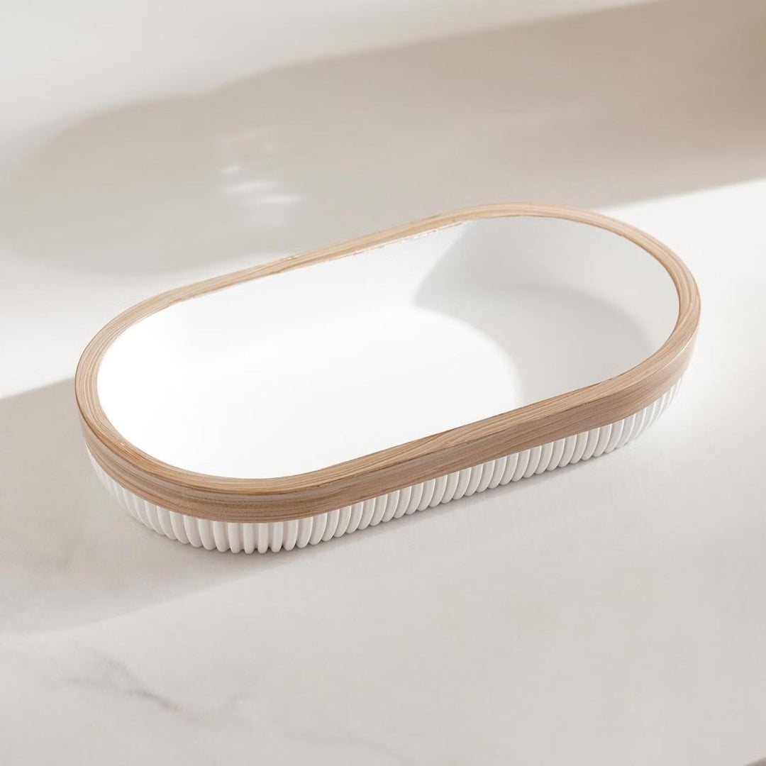 Ensemble de Salle de Bain Blanc avec Porte-Savon et Distributeur 4