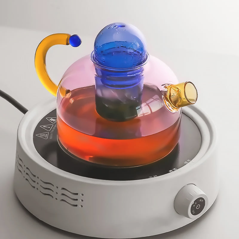 Ensemble de Service à Thé Moderne Coloré en Verre 3