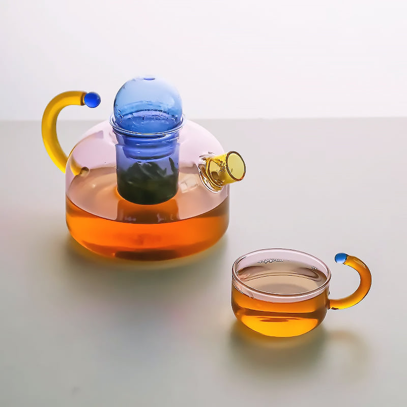 Ensemble de Service à Thé Moderne Coloré en Verre 5