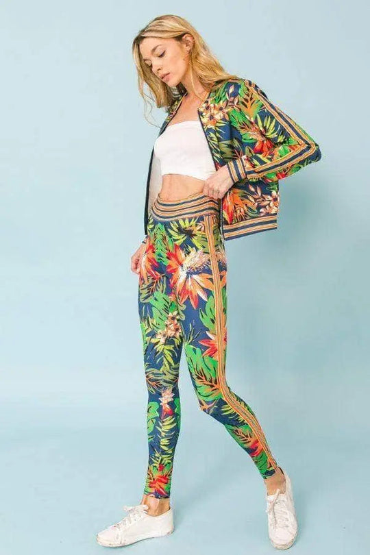 Ensemble de Survêtement Femme Floral Polyester Élastique 1