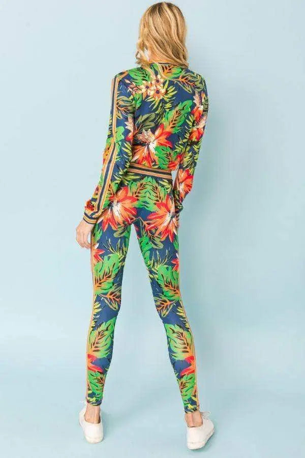 Ensemble de Survêtement Femme Floral Polyester Élastique 4
