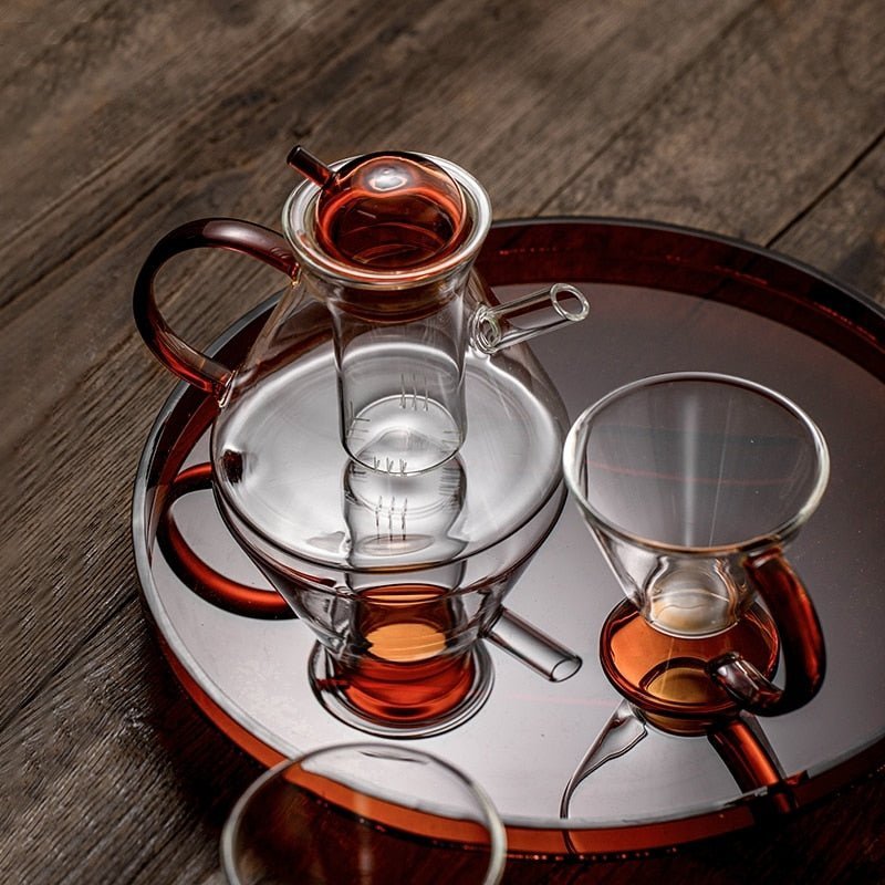 Ensemble de Théière et Tasses à Thé en Verre pour Moments de Détente 3