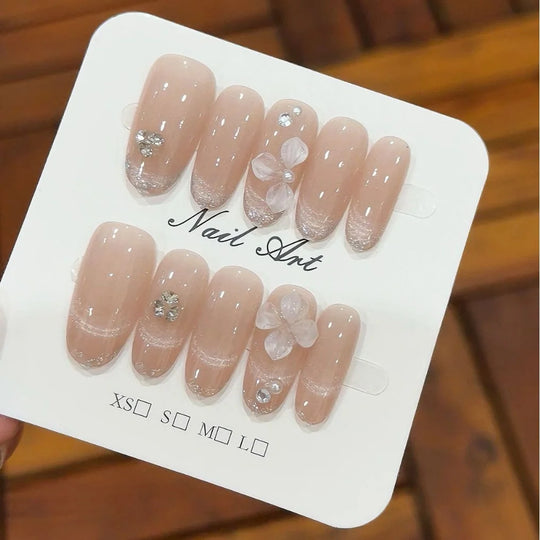 Ensemble de faux ongles à pression motif floral pour femme 1