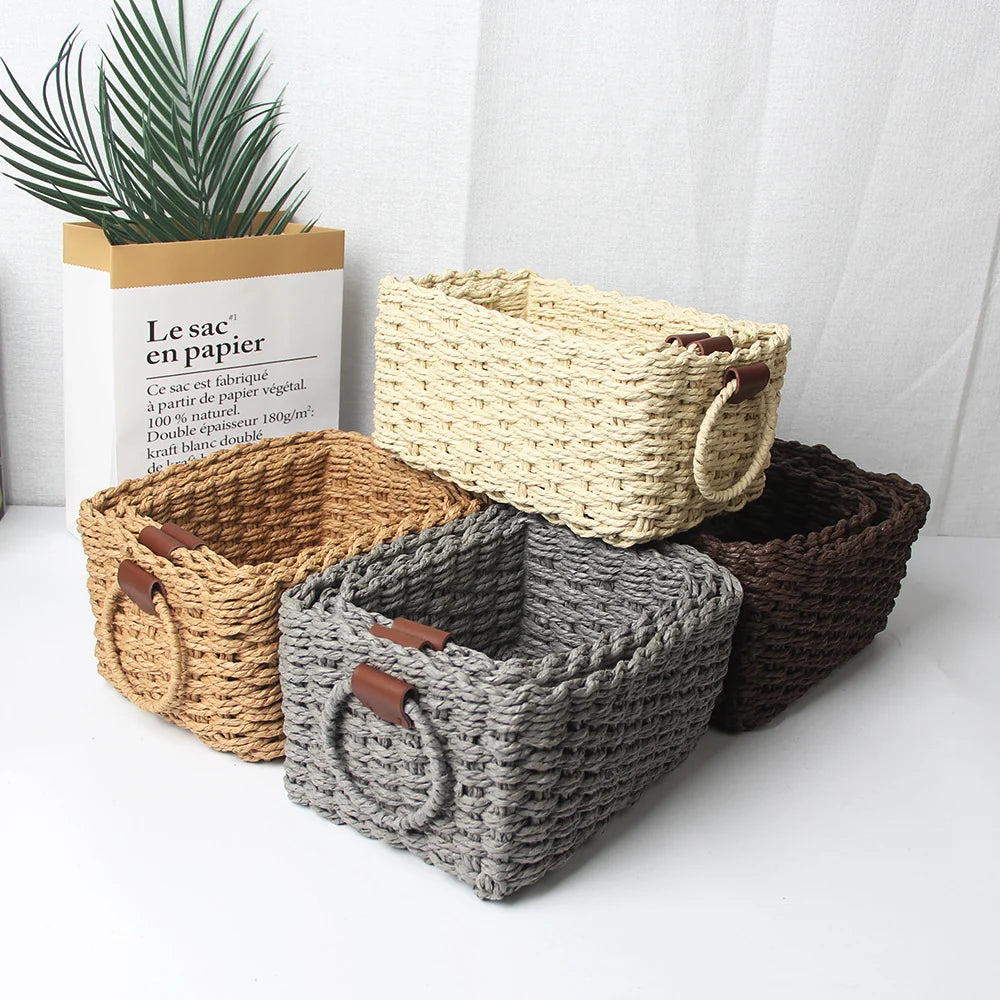 Ensemble de paniers de rangement faits main pour maison 1