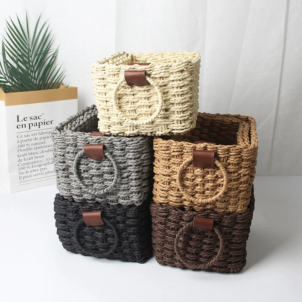 Ensemble de paniers de rangement faits main pour maison 2