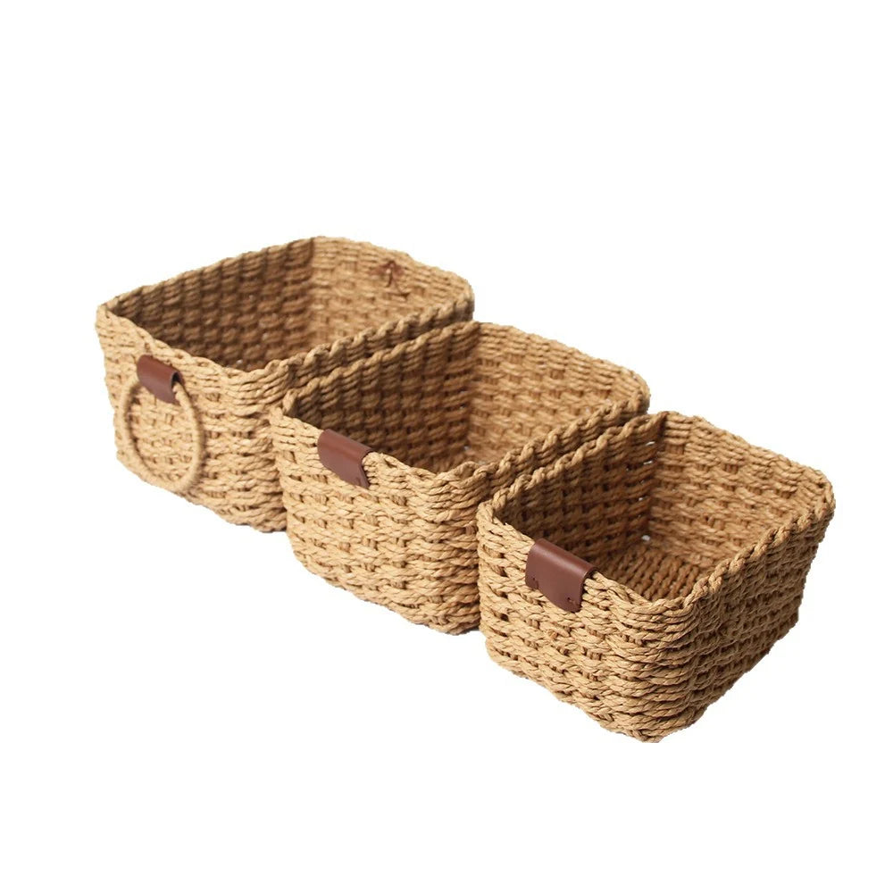 Ensemble de paniers de rangement faits main pour maison 5