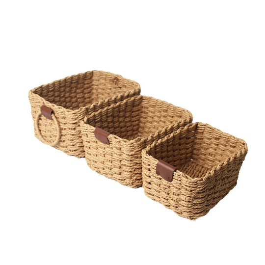 Ensemble de paniers de rangement faits main pour maison 5