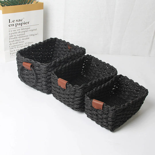 Ensemble de paniers de rangement faits main pour maison 6