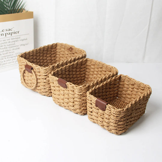 Ensemble de paniers de rangement faits main pour maison 8