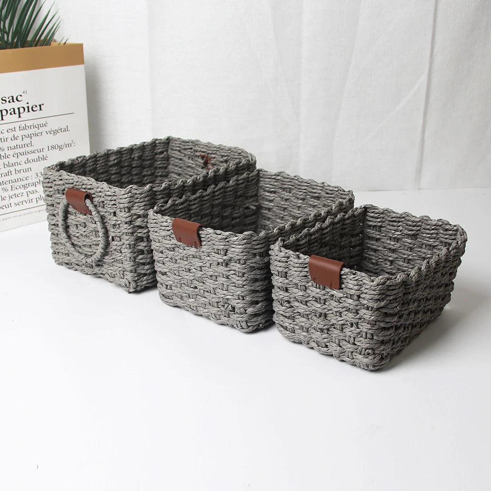 Ensemble de paniers de rangement faits main pour maison 9
