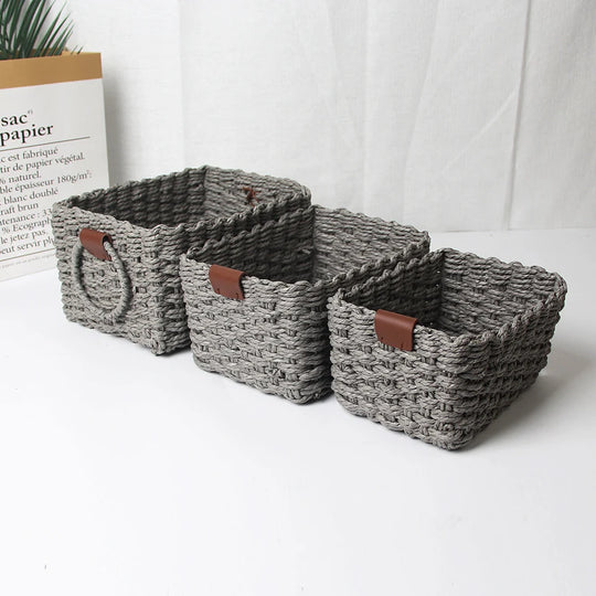 Ensemble de paniers de rangement faits main pour maison 9