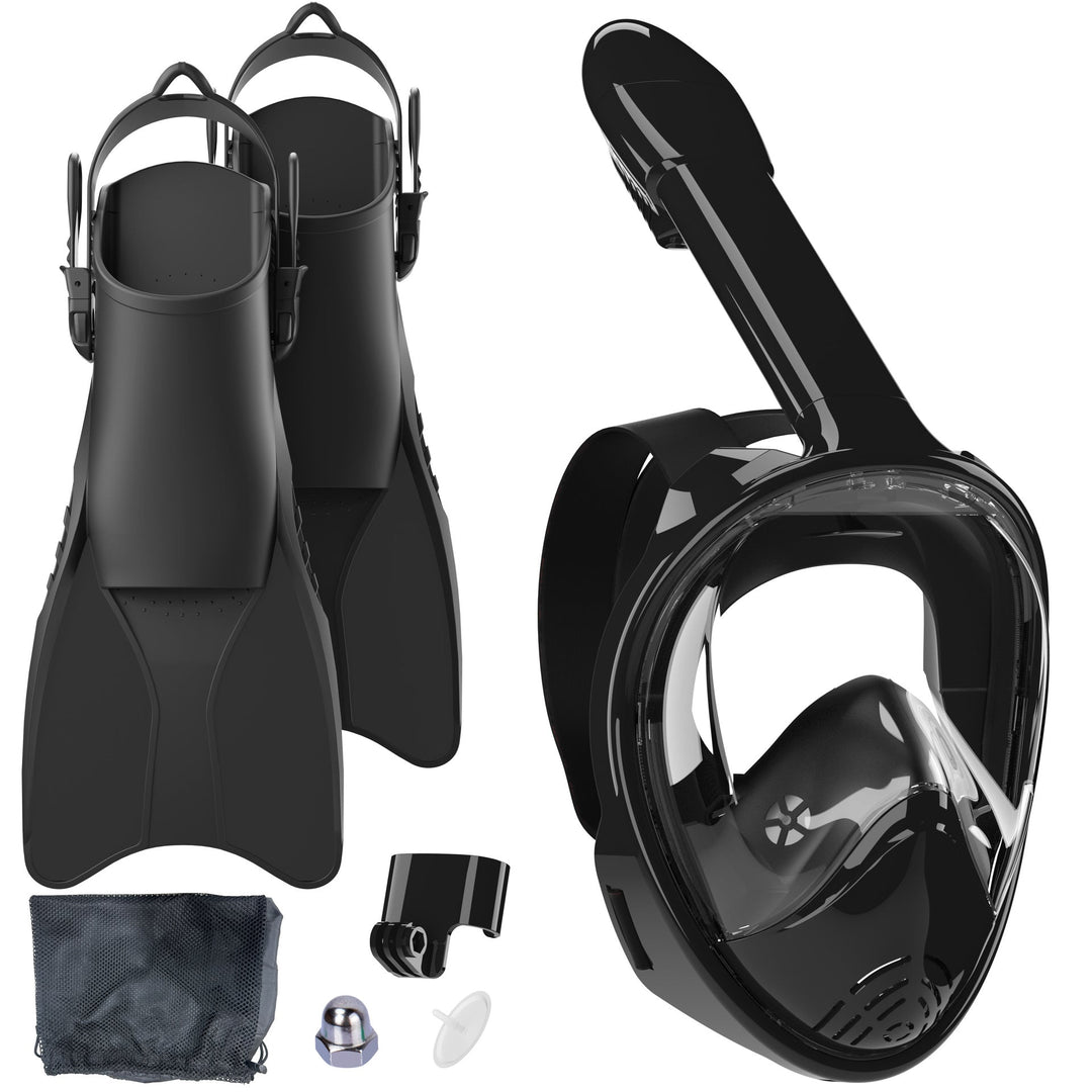 Ensemble de plongée en apnée pour homme avec masque intégral et palmes 1