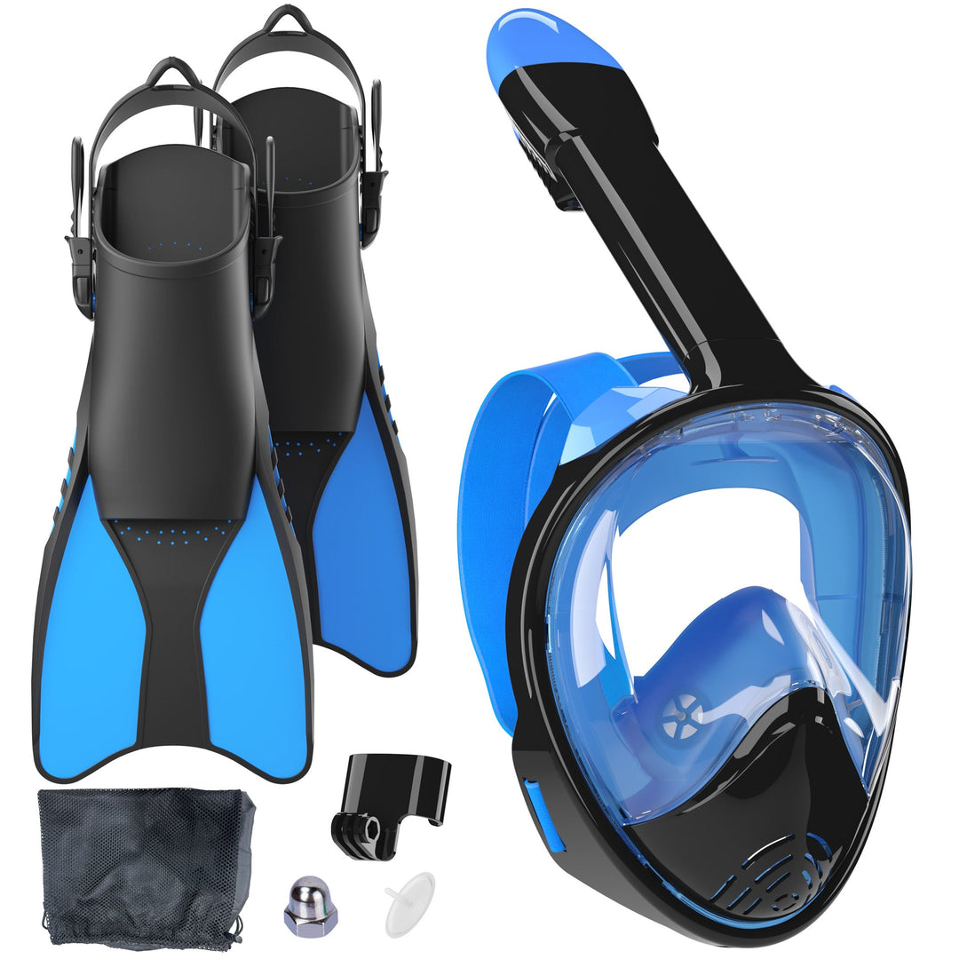 Ensemble de plongée en apnée pour homme avec masque intégral et palmes 3