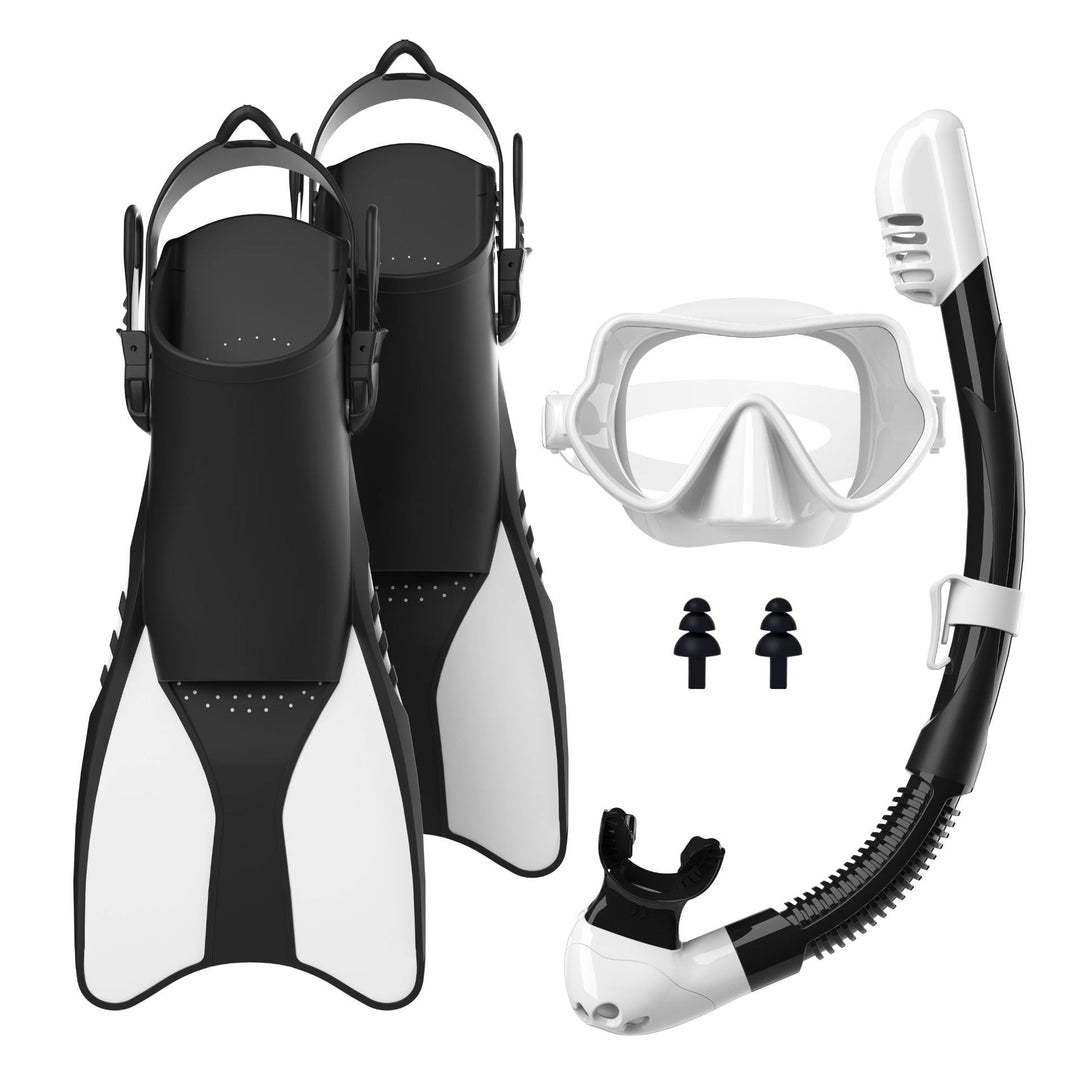 Ensemble de plongée en apnée pour hommes et femmes avec masque, tuba et palmes 1