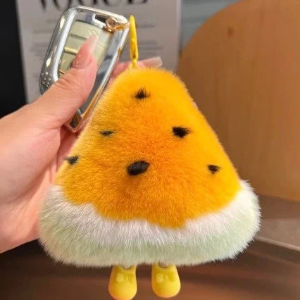 Ensemble de porte-clés en peluche thème pastèque pour femmes 2
