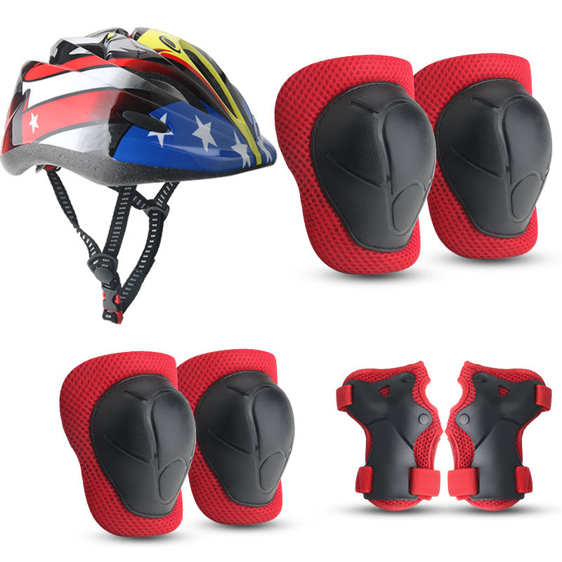 Ensemble de protection enfant avec casque et accessoires colorés 10