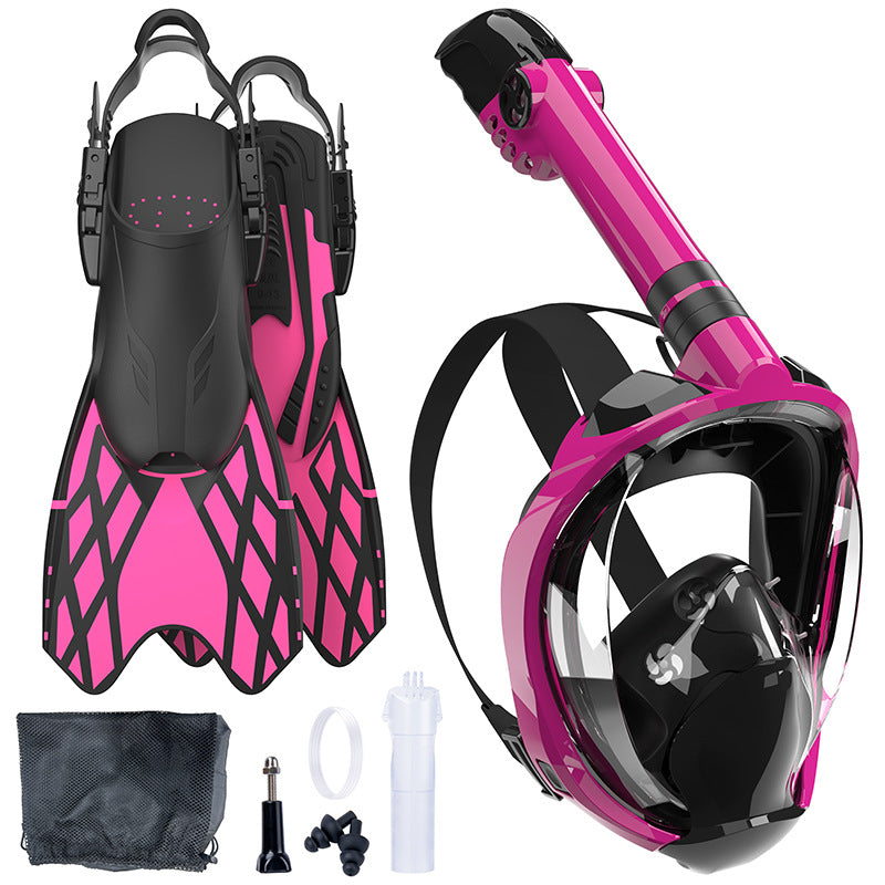 Ensemble de snorkeling pour homme avec masque intégral et palmes flexibles 1