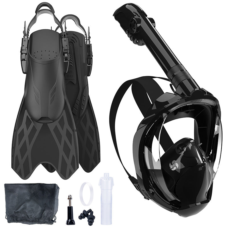 Ensemble de snorkeling pour homme avec masque intégral et palmes flexibles 4