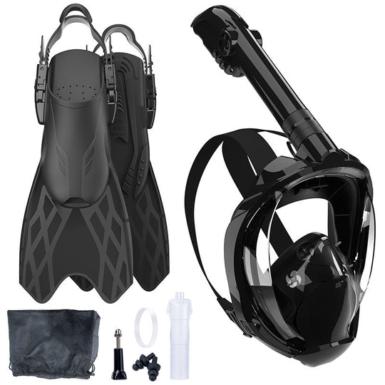 Ensemble de snorkeling pour homme avec masque intégral et palmes flexibles 4