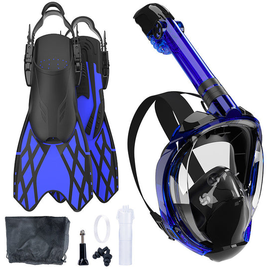 Ensemble de snorkeling pour homme avec masque intégral et palmes flexibles 5