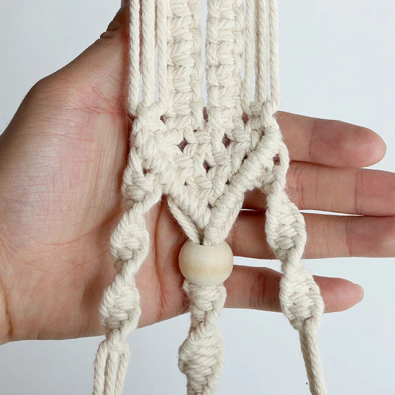 Ensemble de suspensions pour plantes macramé pour intérieur 2