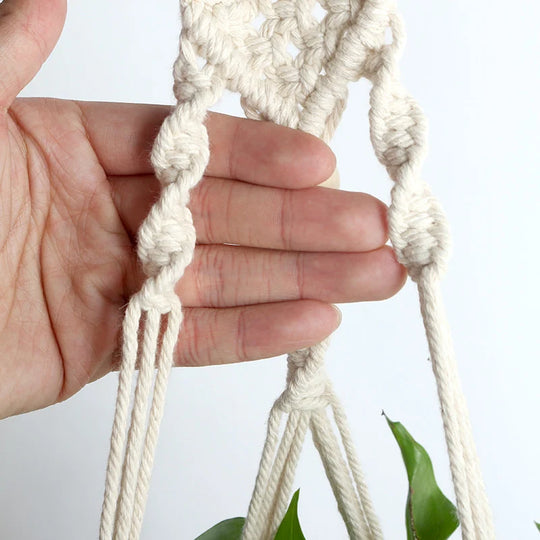 Ensemble de suspensions pour plantes macramé pour intérieur 3