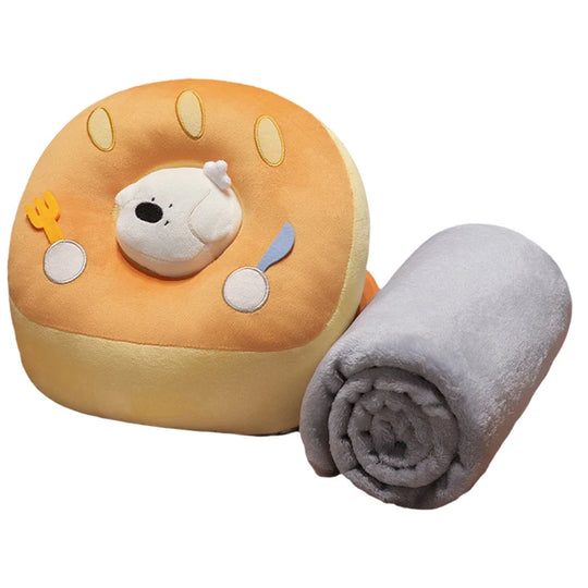 Ensemble de voyage pour femme avec coussin cervical ergonomique et couverture intégrée 1