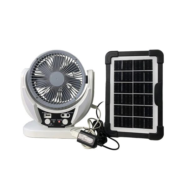 Ensemble portable ventilateur solaire unisexe avec éclairage et batterie rechargeable USB 1