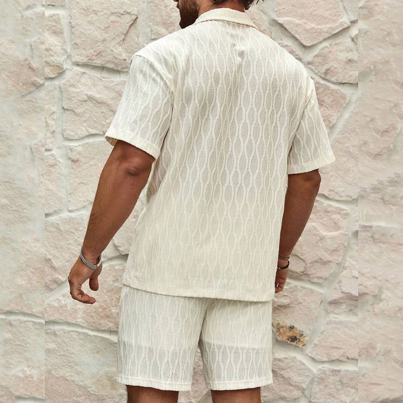 Ensemble pour Hommes en Coton – Chemise à Manches Courtes et Shorts 2